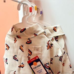 NWT ALL SIZES Fishing Dog Shirt Colorful Fun Pattern Top Paw
